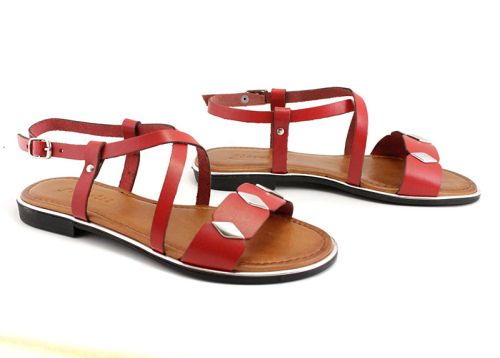 Sandale femei din piele cu toc mic - Model Mona