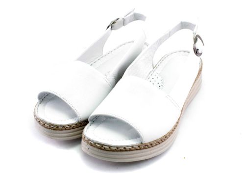 Sandale de damă joase în alb - Model Presiana