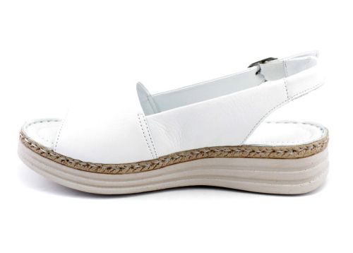 Sandale de damă joase în alb - Model Presiana