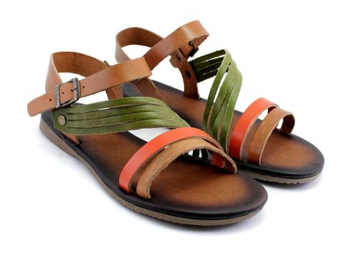 Sandale dama plate din piele - Model Adi