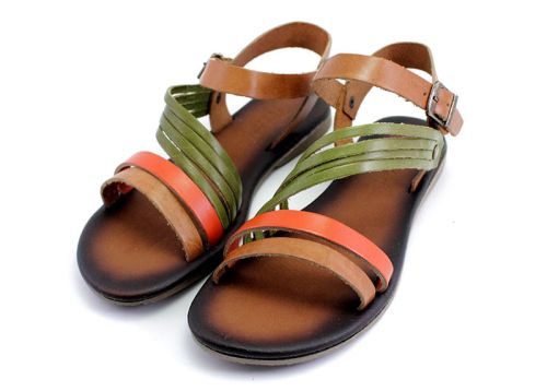 Sandale dama plate din piele - Model Adi