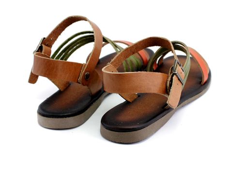 Sandale dama plate din piele - Model Adi
