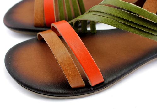 Sandale dama plate din piele - Model Adi