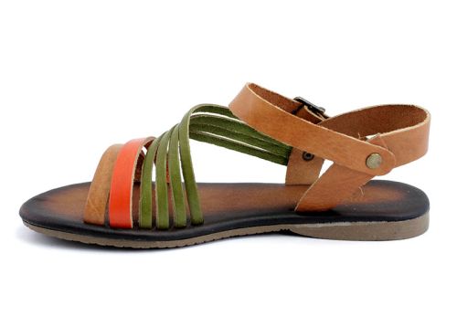 Sandale dama plate din piele - Model Adi