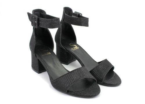 Sandale cu toc negru pentru femei, negru - Model Vega