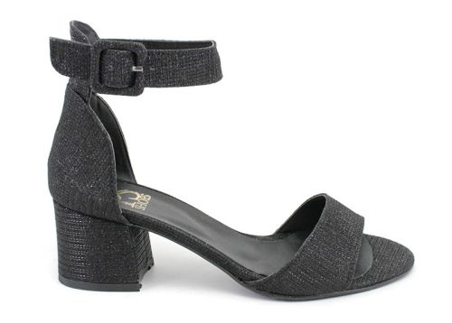 Sandale cu toc negru pentru femei, negru - Model Vega