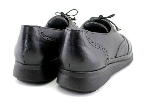 Pantofi casual dama din piele naturală negru - model Lorena