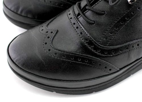 Pantofi casual dama din piele naturală negru - model Lorena