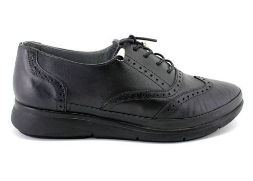 Pantofi casual dama din piele naturală negru - model Lorena