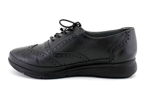 Pantofi casual dama din piele naturală negru - model Lorena
