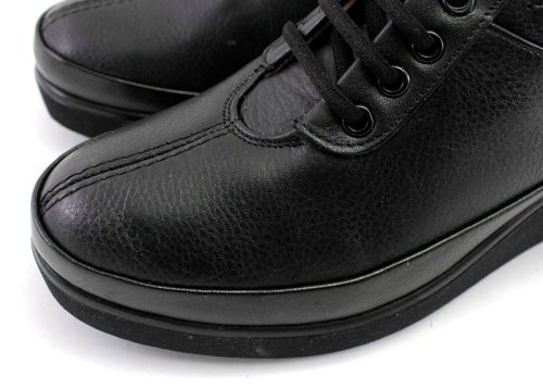 Pantofi de damă din piele naturală negru, model Nika.
