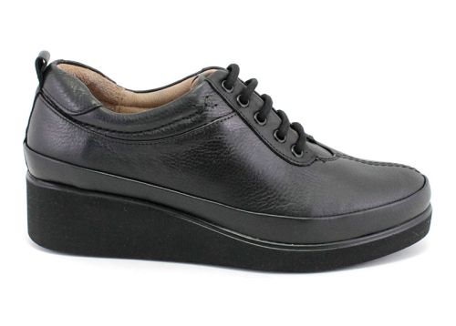 Pantofi de damă din piele naturală negru, model Nika.