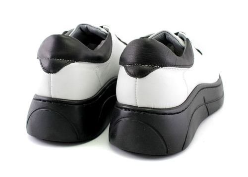 Pantofi dama sport din piele de culoare albă - model Paola