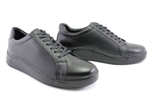 Pantofi barbati din piele naturala in negru - model Lazaro.