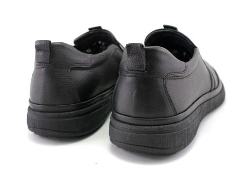 Pantofi casual barbati fără șireturi în negru - Model Bernardo.