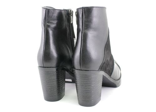 Botine de damă cu fermoar lateral în negru - Model Valencia.