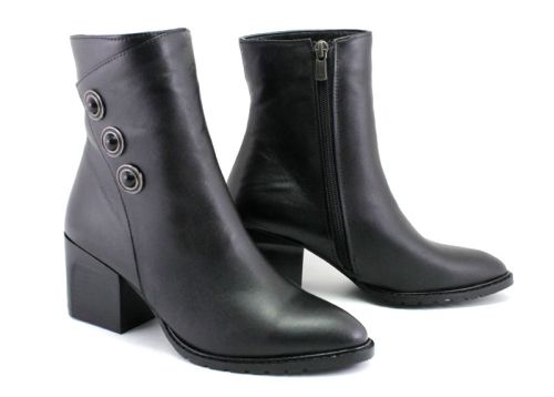 Ghete elegante de damă cu fermoar lateral în negru - Model Agapia
