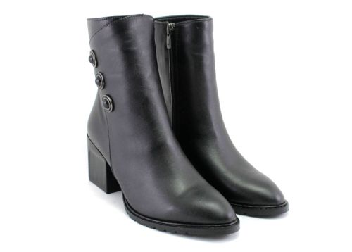 Ghete elegante de damă cu fermoar lateral în negru - Model Agapia