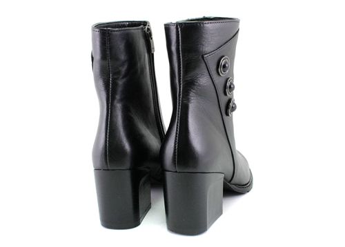 Ghete elegante de damă cu fermoar lateral în negru - Model Agapia