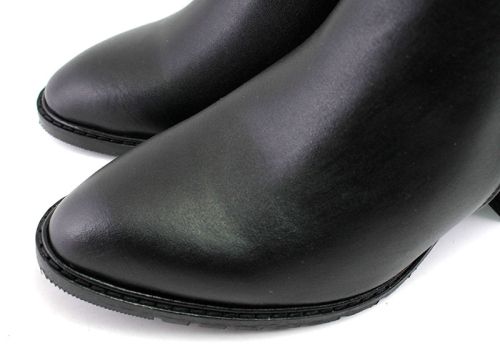 Ghete elegante de damă cu fermoar lateral în negru - Model Agapia