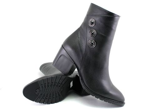 Ghete elegante de damă cu fermoar lateral în negru - Model Agapia
