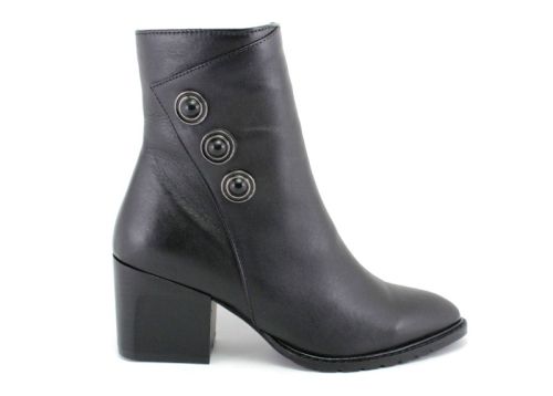 Ghete elegante de damă cu fermoar lateral în negru - Model Agapia