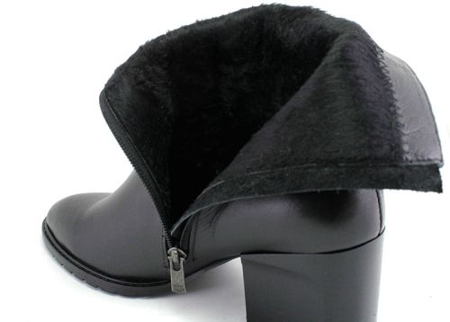 Ghete elegante de damă cu fermoar lateral în negru - Model Agapia