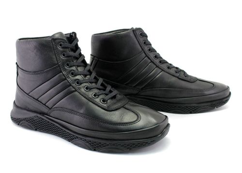 Ghete sport barbati de culoare neagra - model Mateo