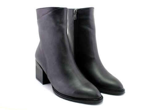 Botine elegante de damă cu fermoar lateral în negru - Model Agapina