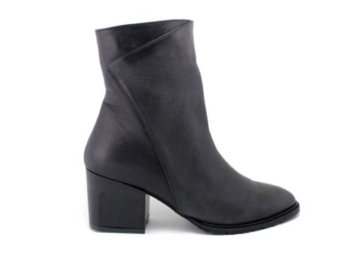 Botine elegante de damă cu fermoar lateral în negru - Model Agapina