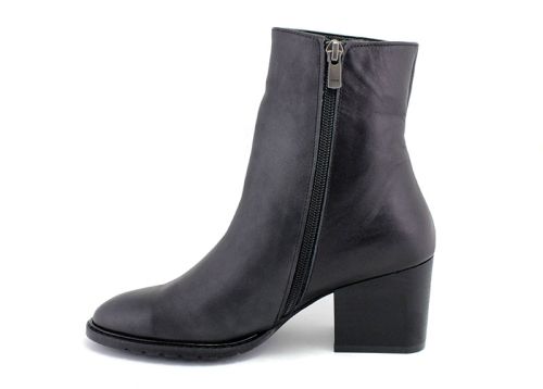 Botine elegante de damă cu fermoar lateral în negru - Model Agapina