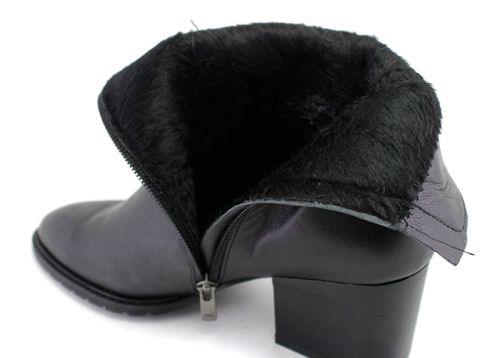 Botine elegante de damă cu fermoar lateral în negru - Model Agapina