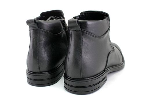 Cizme formale barbatesti de culoare neagra, model Dion.