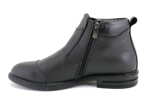 Cizme formale barbatesti de culoare neagra, model Dion.