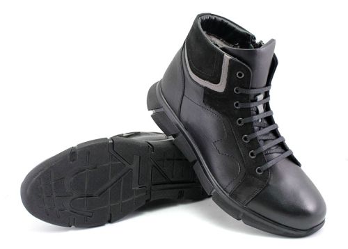Ghete barbati casual in negru - model Oberon.Ghete barbati casual in negru - model Oberon.