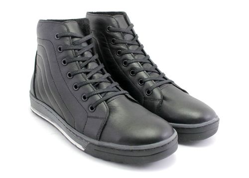 Ghete casual pentru barbati in negru - model Santo