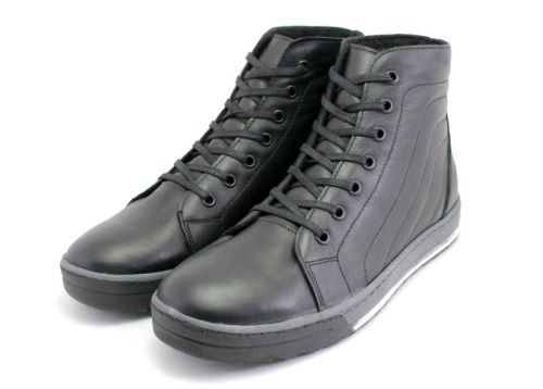 Ghete casual pentru barbati in negru - model Santo
