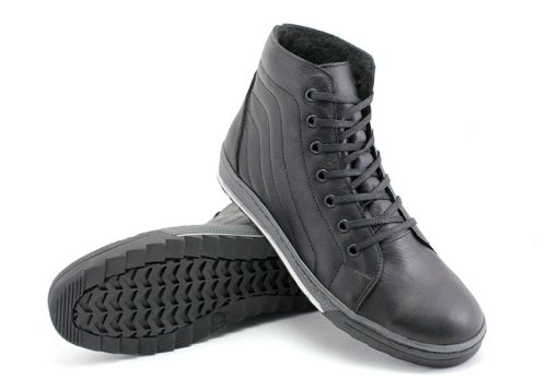 Ghete casual pentru barbati in negru - model Santo