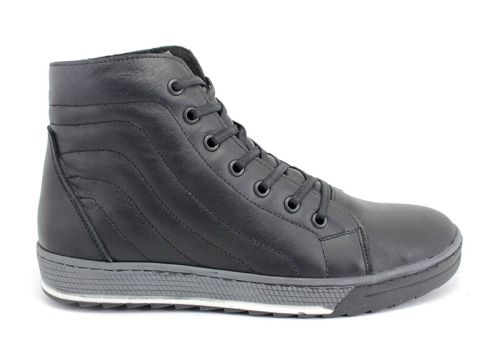 Ghete casual pentru barbati in negru - model Santo