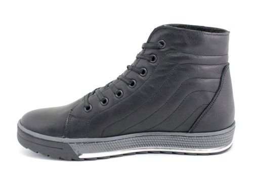 Ghete casual pentru barbati in negru - model Santo
