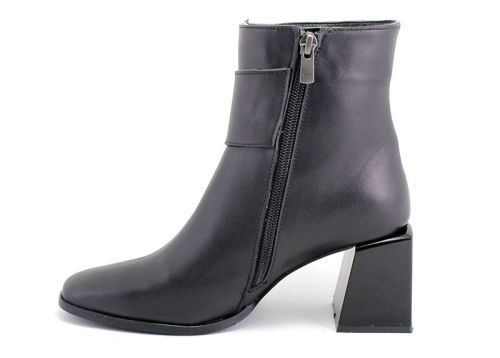 Botine elegante de damă cu fermoar lateral în negru - Model Fiona