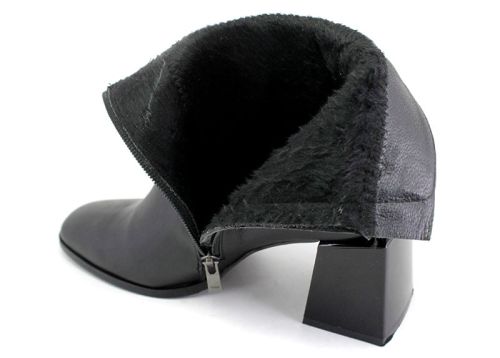 Botine elegante de damă cu fermoar lateral în negru - Model Fiona