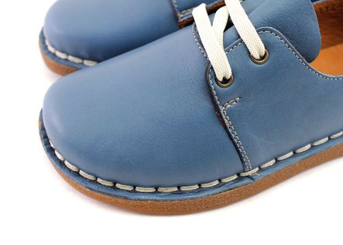 Pantofi casual dama din piele moale din denim albastru - Model Zita.