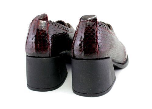 Pantofi de dama din piele in burgund - Model Jacqueline