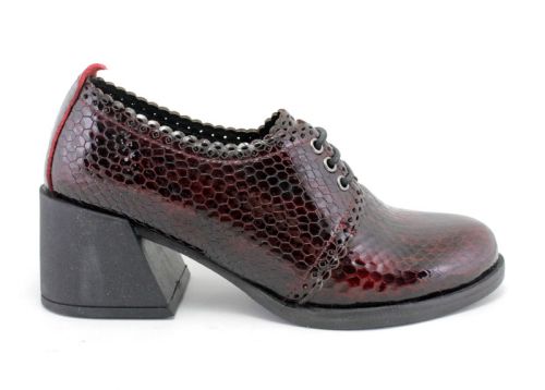 Pantofi de dama din piele in burgund - Model Jacqueline