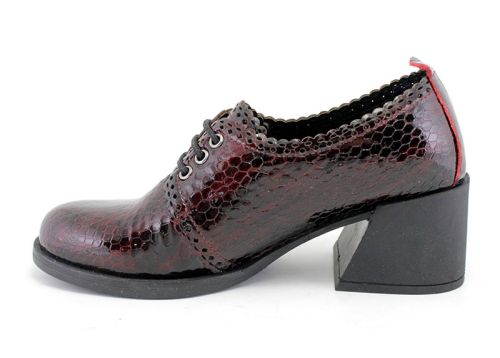 Pantofi de dama din piele in burgund - Model Jacqueline