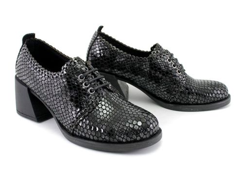 Pantofi de dama din piele in gri - Model Jacqueline