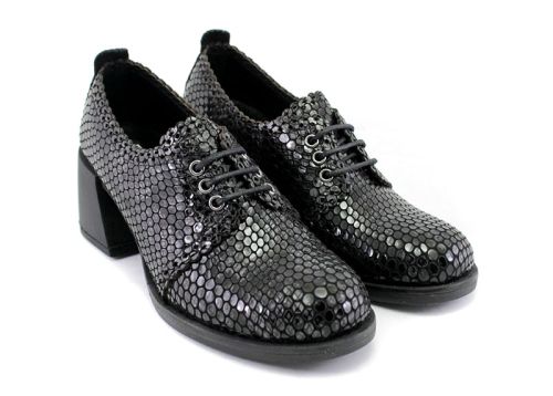 Pantofi de dama din piele in gri - Model Jacqueline