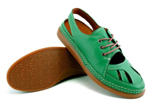 Pantofi dama de vară în verde - Model Regina.