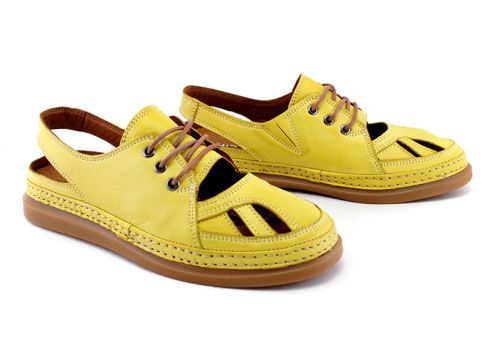 Pantofi de vară pentru femei în galben - Model Regina